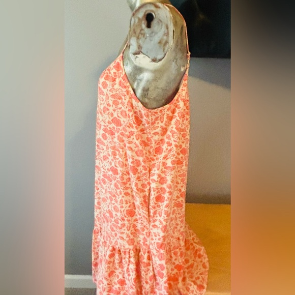 Adorable, midi, sundress, white, and orange floral pattern - Picture 5 of 6